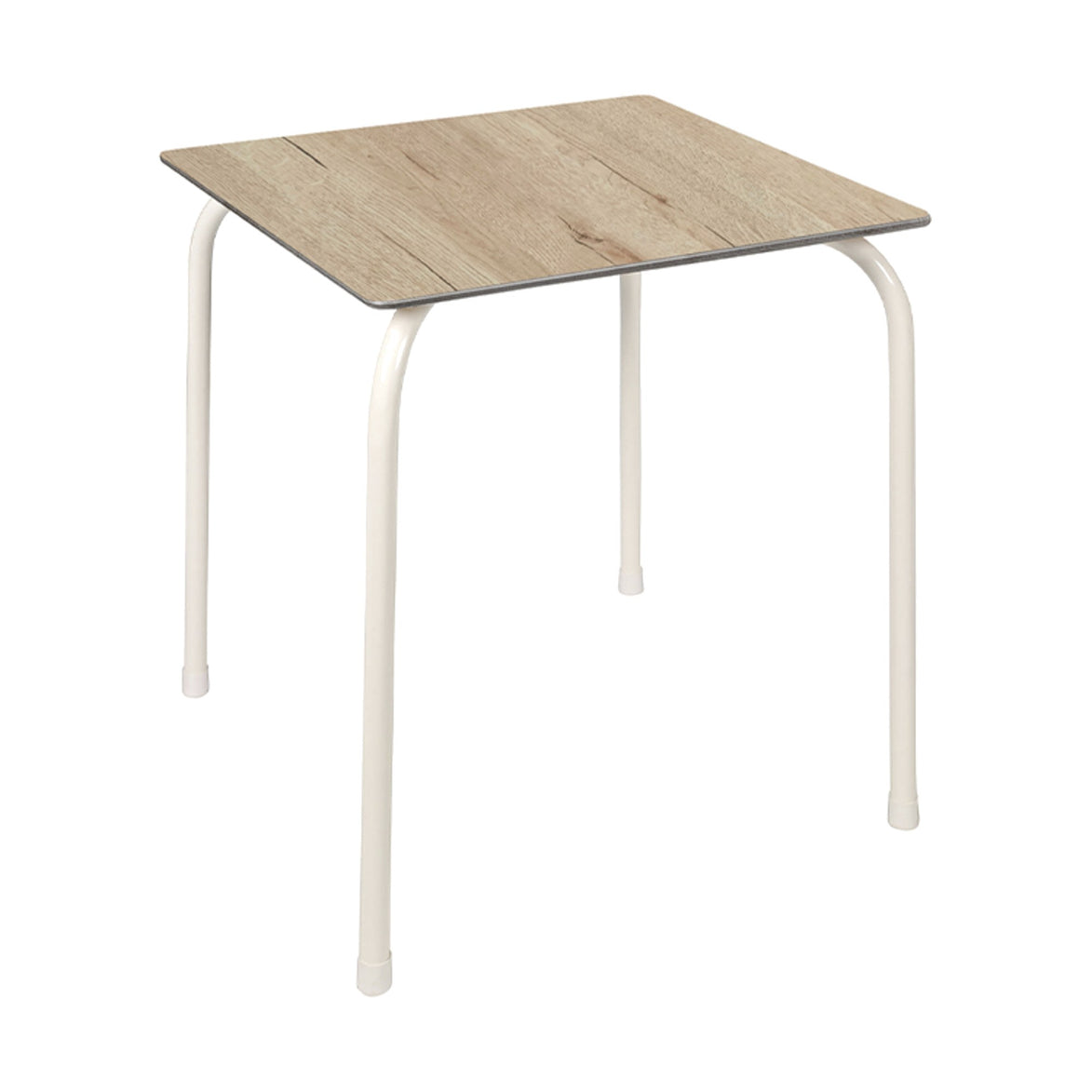 Table Rodas Ezpeleta, structure blanc, plateau chêne