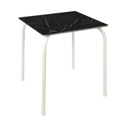 Table Rodas Ezpeleta, structure blanc, plateau marbre noir