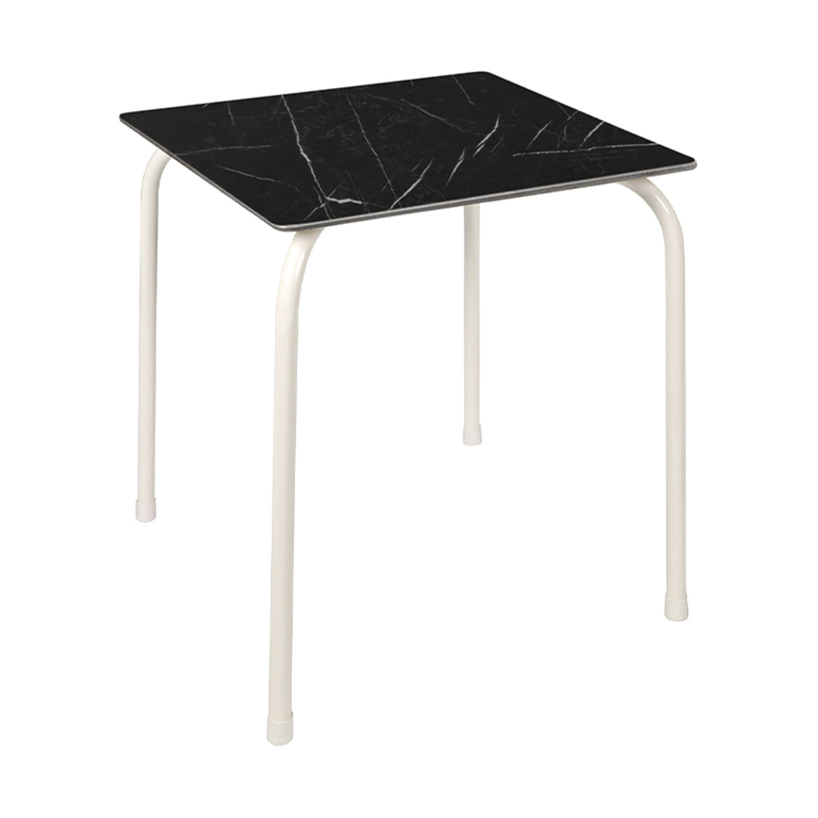 Table Rodas Ezpeleta, structure blanc, plateau marbre noir