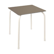Table Rodas Ezpeleta, structure blanc, plateau taupe