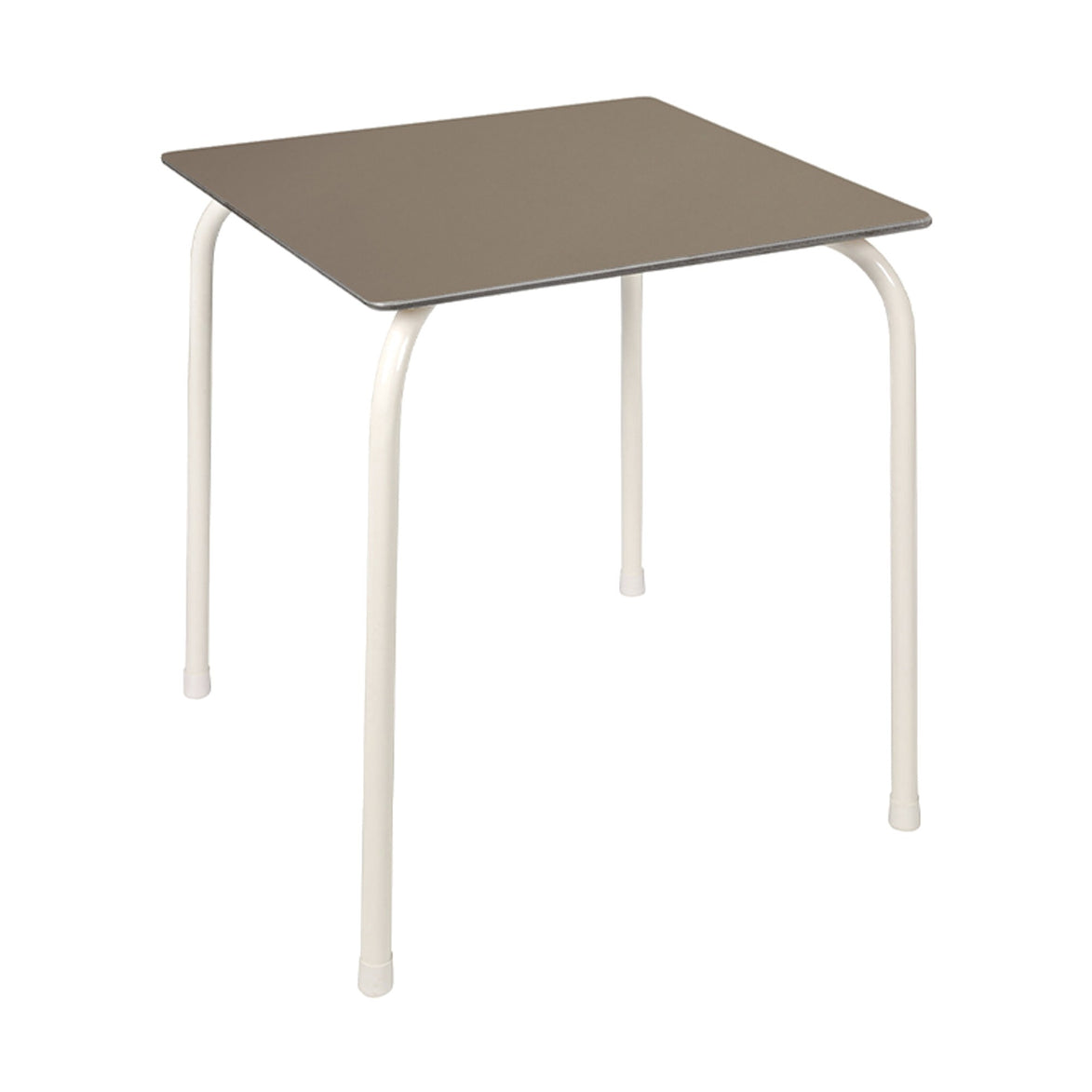 Table Rodas Ezpeleta, structure blanc, plateau taupe