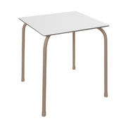 Table Rodas Ezpeleta, structure taupe, plateau blanc