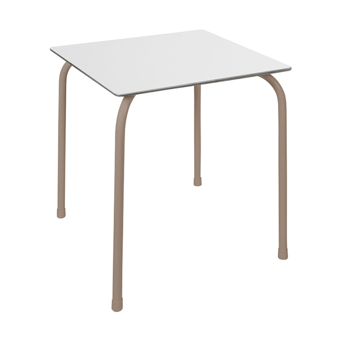 Table Rodas Ezpeleta, structure taupe, plateau blanc