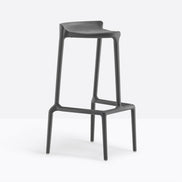 Tabouret de bar Happy gris anthracite, vue de trois quarts