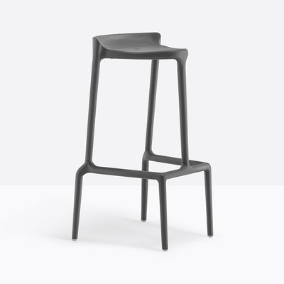Tabouret de bar Happy gris anthracite, vue de trois quarts