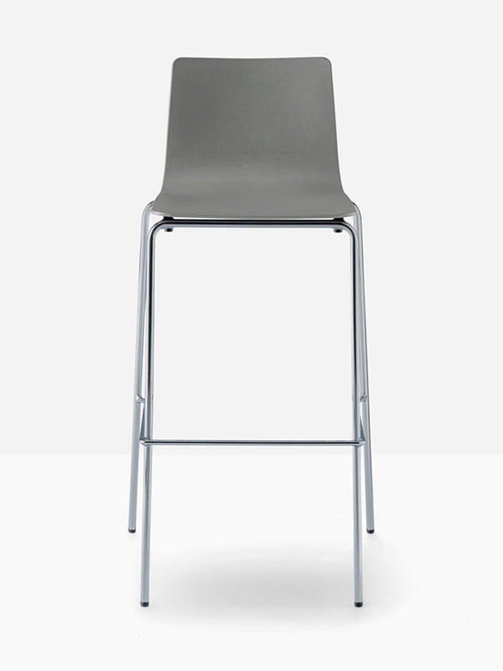 Tabouret de bar Inga Pedrali gris, structure chromée