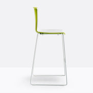 Tabouret de bar Tweet luge blanc et vert vue de profil