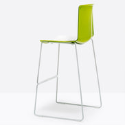 Tabouret de bar Tweet luge Pedrali blanc et vert anis