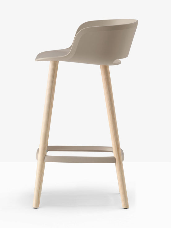 Tabouret Babila pieds bois assise 65 cm sable