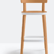 Tabouret de comptoir Folk 2936 Pedrali, frêne teinté Noyer N1