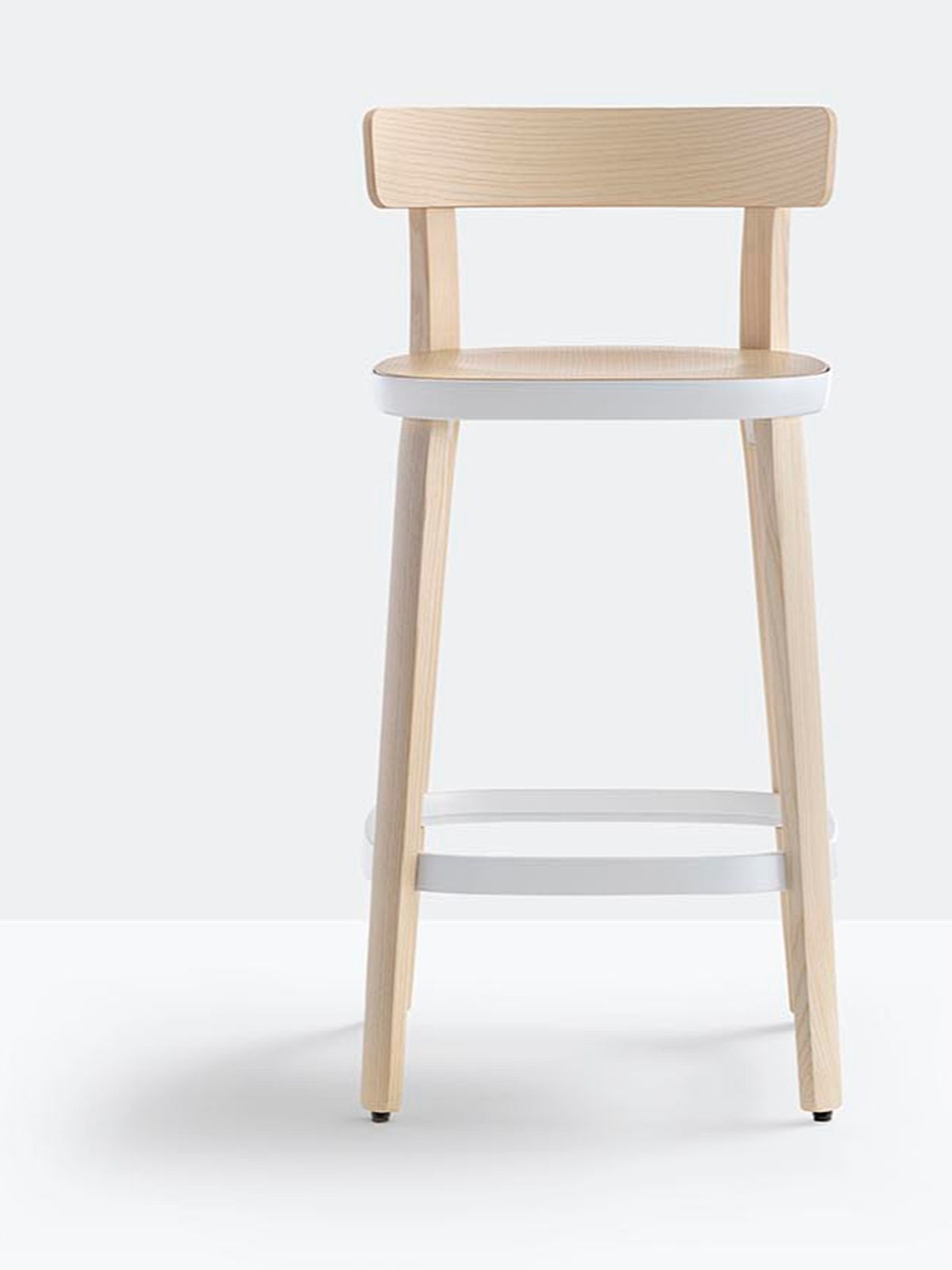 Tabouret de comptoir Folk Pedrali frêne et blanc