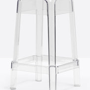 Tabouret de comptoir Rubik transparent vue de trois quarts