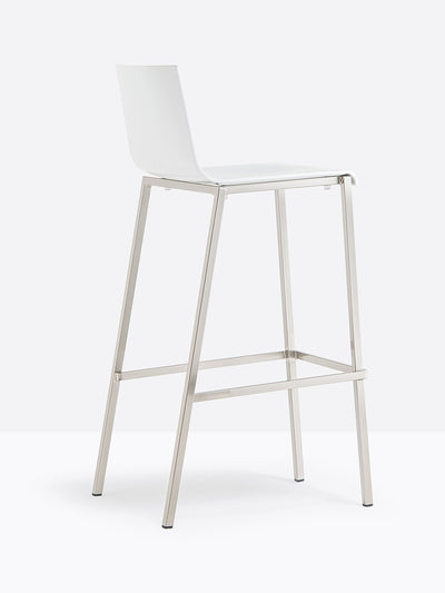 Tabouret Kuadra Pedrali, coque blanche