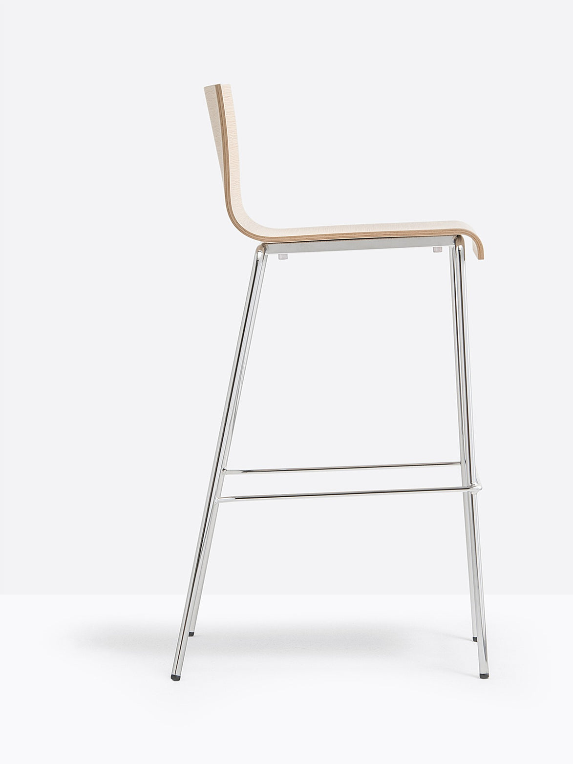Tabouret Kuadra Pedrali pieds ronds, bois chêne blanchi