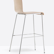 Tabouret Kuadra Pedrali pieds ronds, bois chêne blanchi