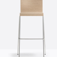 Tabouret Kuadra Pedrali pieds ronds, bois chêne blanchi