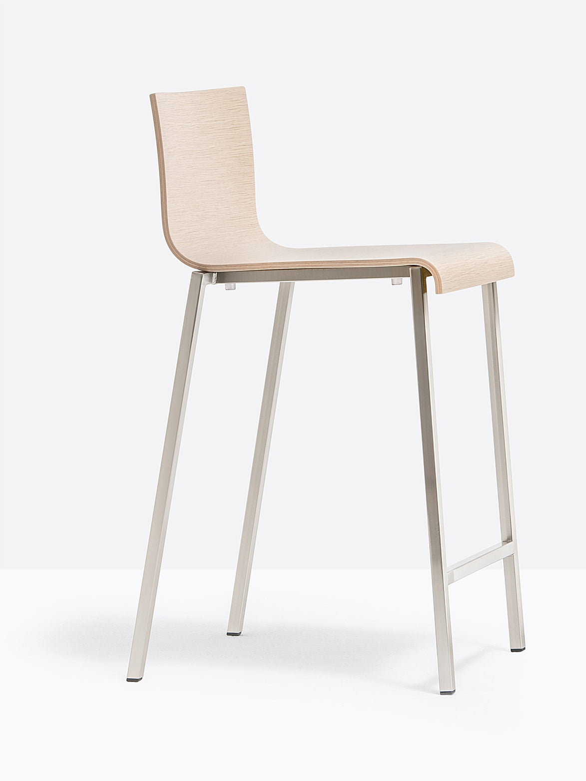 Tabouret Kuadra Pedrali, bois chêne blanchi