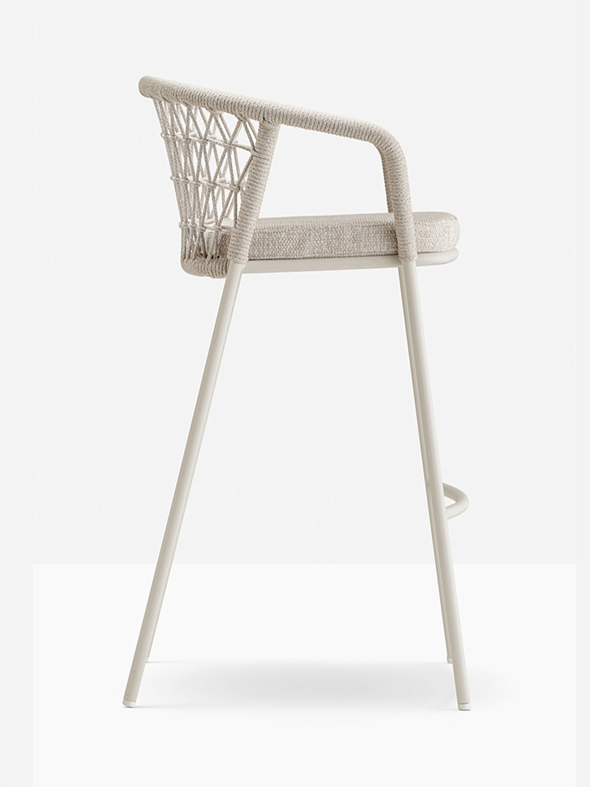 Tabouret de bar Panarea beige vue de profil