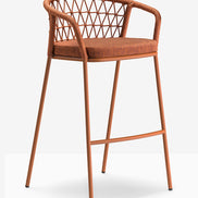 Tabouret de bar Panarea terracotta vue de trois quarts