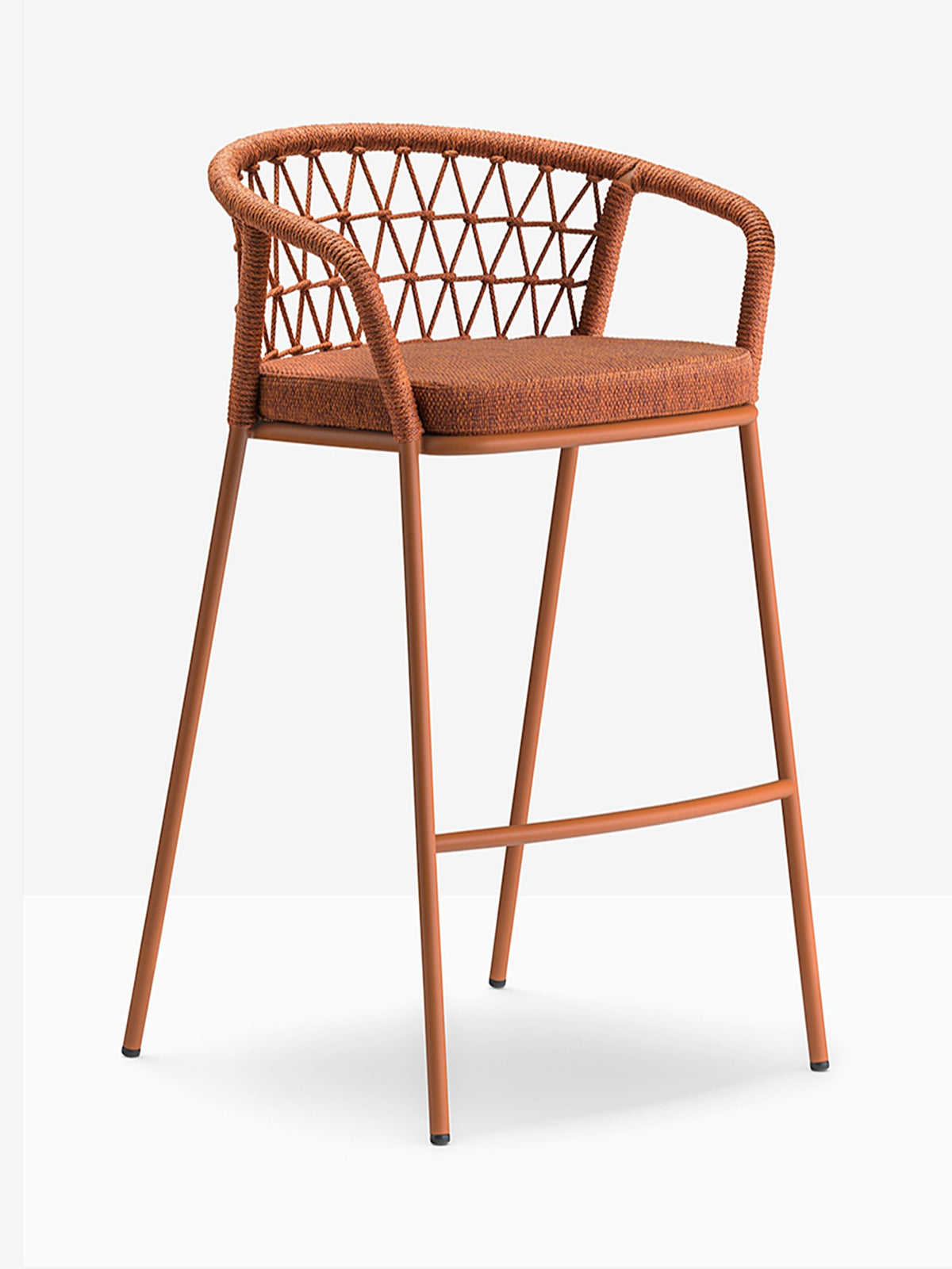 Tabouret de bar Panarea terracotta vue de trois quarts