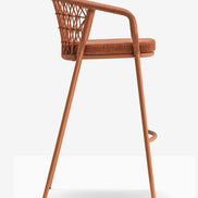 Tabouret de bar Panarea terracotta vue de profil