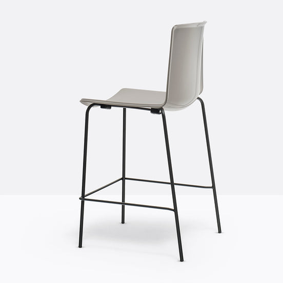 Tabouret de comptoir Tweet beige, structure noire