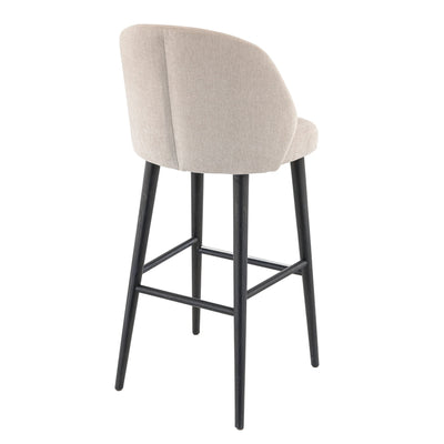 Tabouret Ilan — tabouret de bar hêtre teinté noir, coloris Greige 05