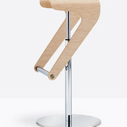 Tabouret Woody 495 chêne blanchi vue de profil