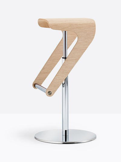 Tabouret Woody 495 chêne blanchi vue de profil