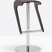Tabouret de bar Woody 496 wengé, base chromée